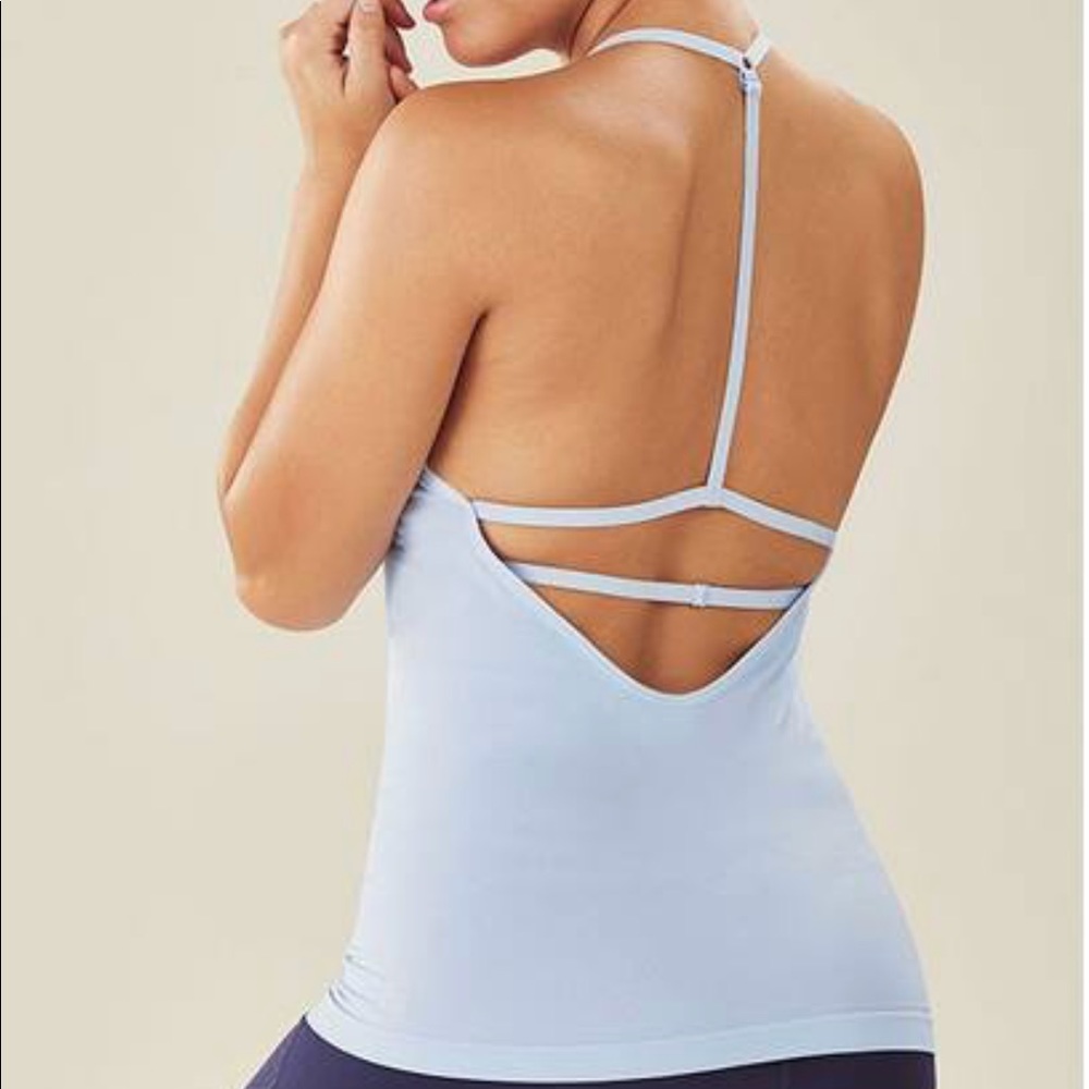 NWT Fabletics Powder Blue Seamless Tank (L)